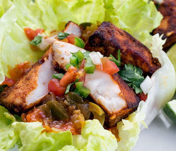 Tilapia Lettuce Wrap Tacos (Ideal Protein)